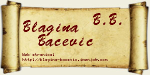 Blagina Bačević vizit kartica